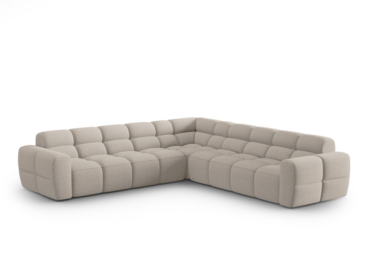Coltar simetric 5 locuri, Lisa-193, Micadoni Home, 310x310x77 cm, tesatura structurata, bej sand - imagine 7